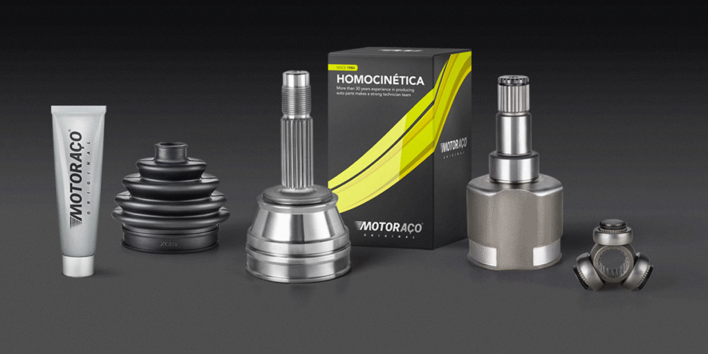 Junta homocinética com coifa em detalhe – peça essencial do sistema de transmissão automotivo